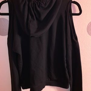 Open shoulder hoodie
